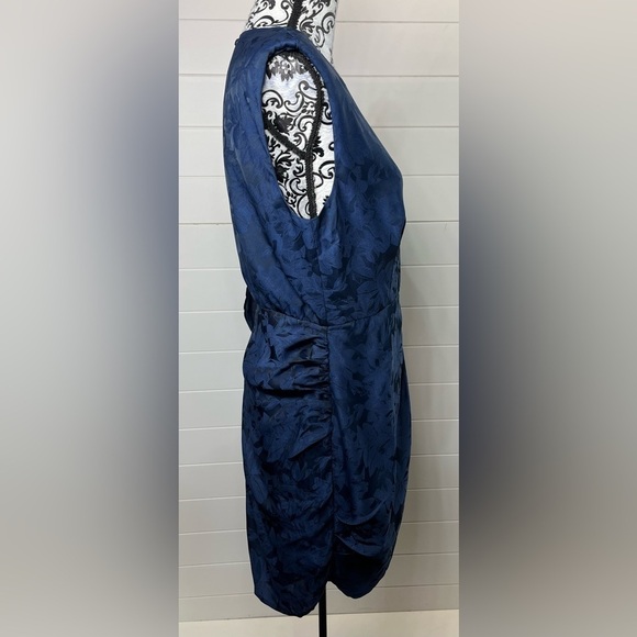 Vici Dress Womens Large One Shoulder Drape Floral Mini Quiet Luxury NWOT - Picture 8 of 12